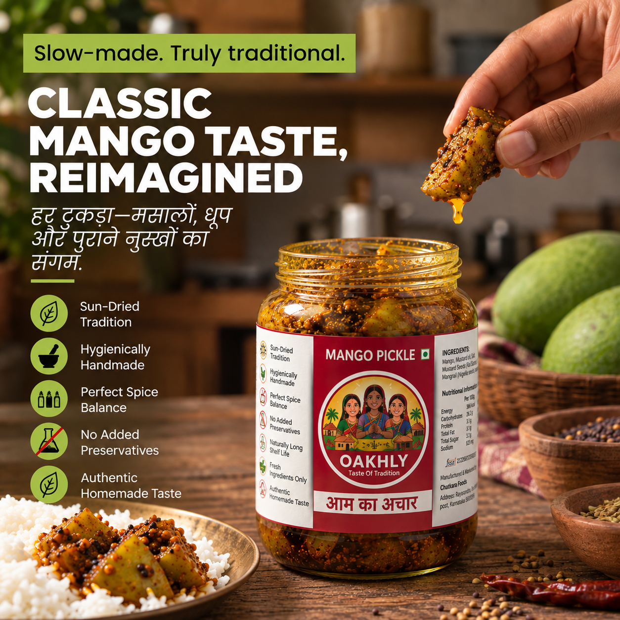 Homemade Aam Ka Achar | Oakhly Traditional Mango Pickle